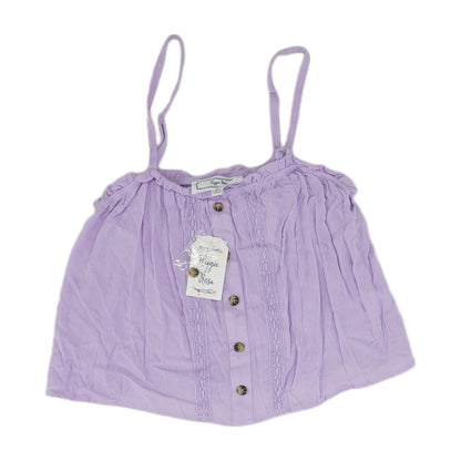 Purple Solid Sleeveless Blouse