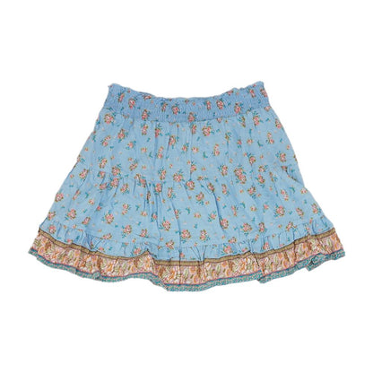 Blue Floral Mini Skirt