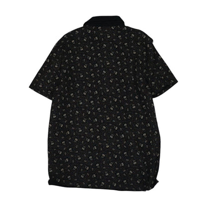 Black Floral Short Sleeve Polo