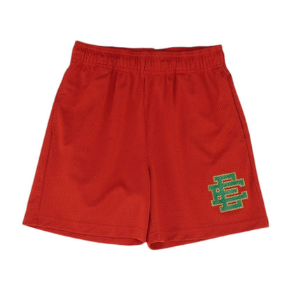 Red Solid Active Shorts