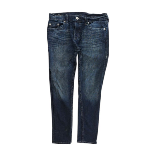 Blue Solid Skinny Leg Jeans