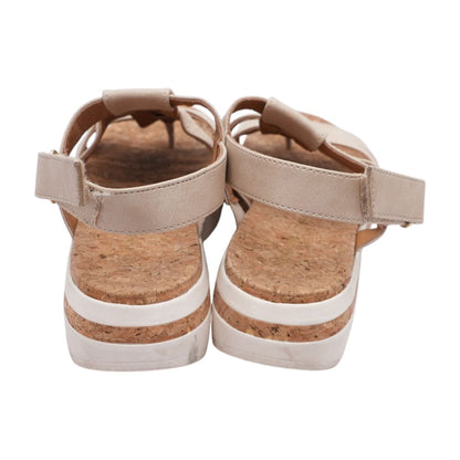 Beige Wedged Sandals