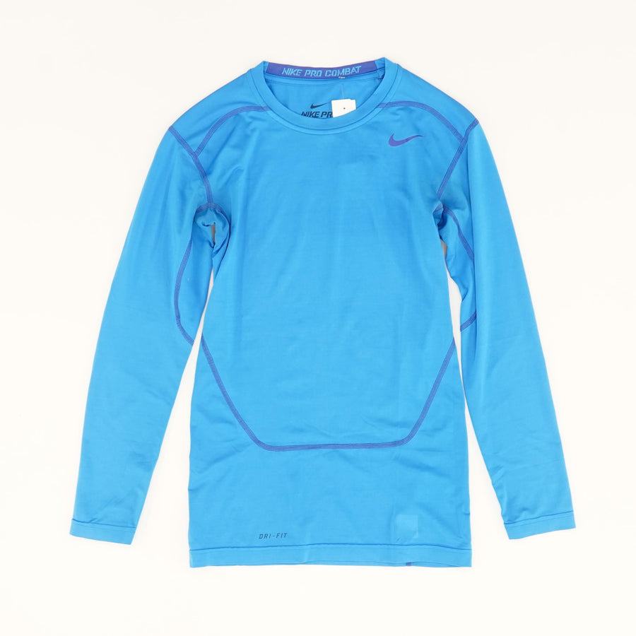 Nike Pro Combat Long Sleeve Top (Blue)