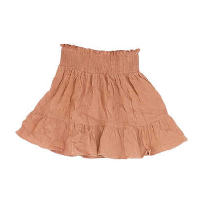 Brown Solid Mini Skirt