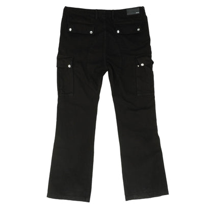 Black M65 Flared Denim Cargo Pants