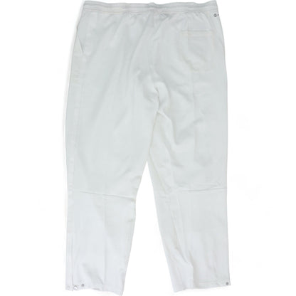 White Solid Active Pants