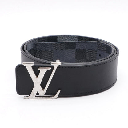 Louis Vuitton LV Initiales Silver Buckle Reversible Belt Damier Graphite 40mm Black Lining