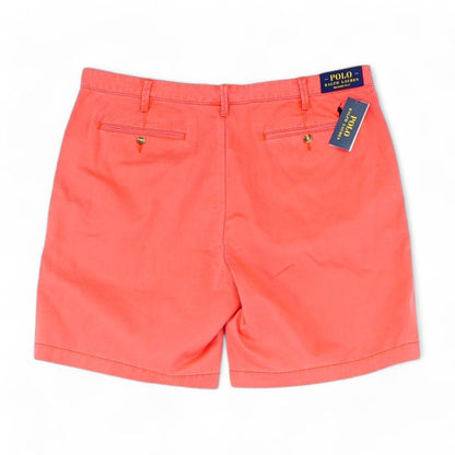 Red Solid Chino Shorts