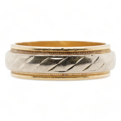 10K Two Tone Gold Textured Band