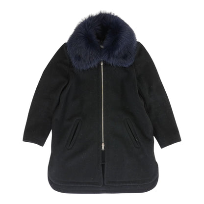 Fur Collar Melton Coat