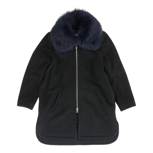 Fur Collar Melton Coat