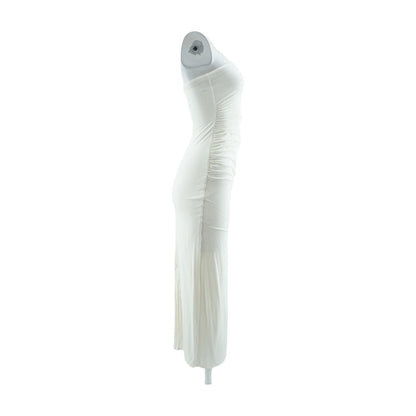 Ivory Solid Midi Dress