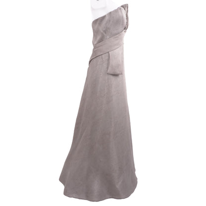 Metallic Gray Sleeveless Formal Dress