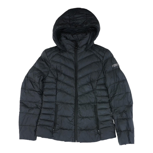 Black Solid Puffer Jacket