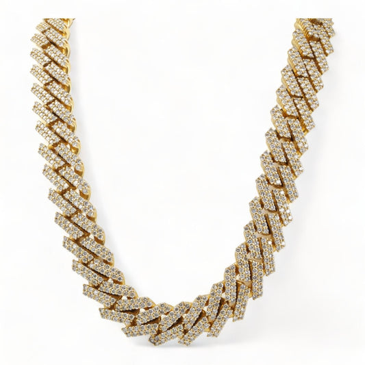 10K Gold Cuban Link Diamond Necklace