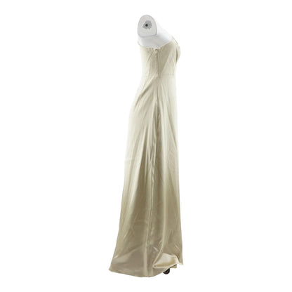 Beige Solid Maxi Dress