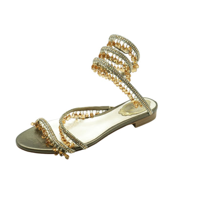 Bronze Chandelier Crystal Flat Sandal