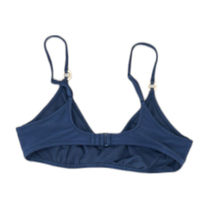 Blue Solid Swim Top