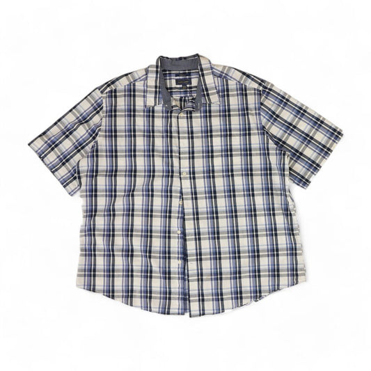 Blue Plaid Short Sleeve Button Down