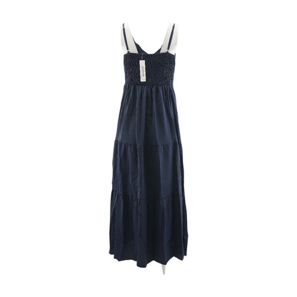 Navy Solid Midi Dress