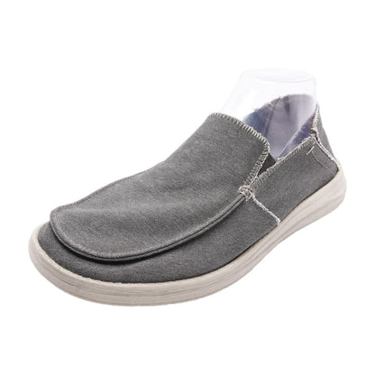 Gray Twill Slip On Shoes