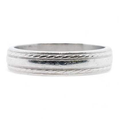 Platinum Milgrain Edged Band