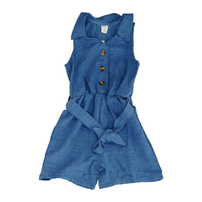 Blue Solid Romper