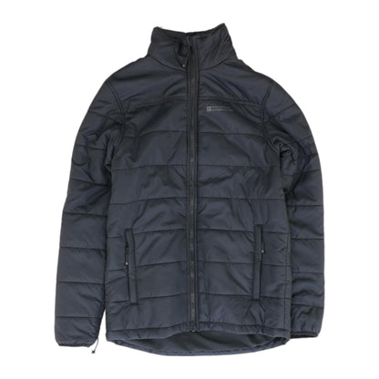 Black Solid Puffer Jacket