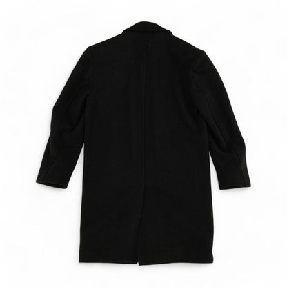 Black Solid Peacoat Coat