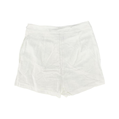 White Solid Khaki Shorts