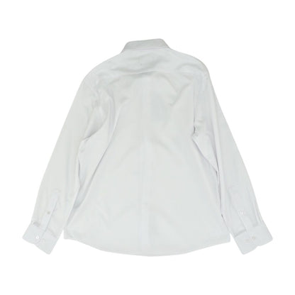 White Solid Long Sleeve Button Down