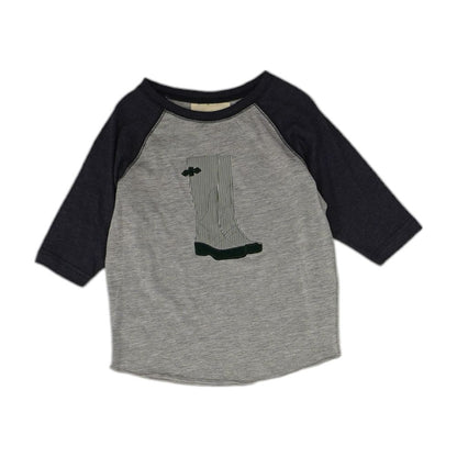 Gray Color Block Raglan T-Shirt