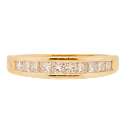 14K Gold Square Channel Set Diamond Band