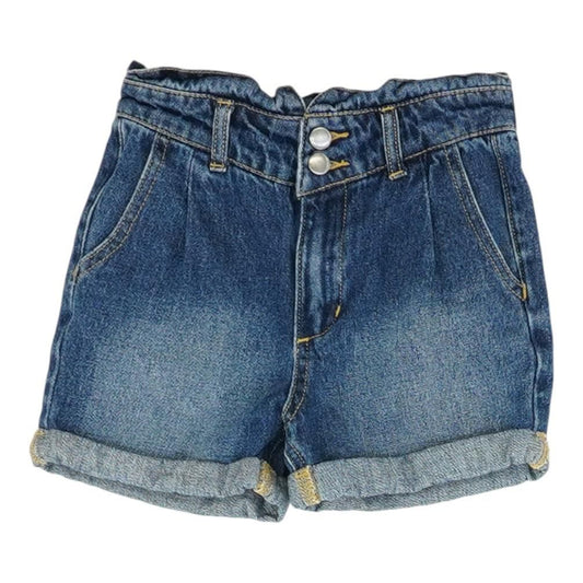 Blue Solid Denim Shorts