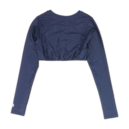 Navy Solid Long Sleeve Blouse