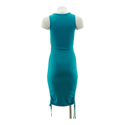 Turquoise Solid Midi Dress