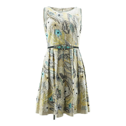 Twill Silk Intricately Floral Embroidered Dress