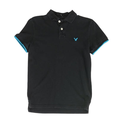 Black Solid Short Sleeve Polo