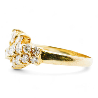 14K Gold Wave Bypasss Diamond Band