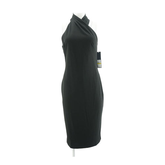 Black Solid Midi Dress