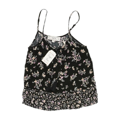 Black Floral Cropped Tank