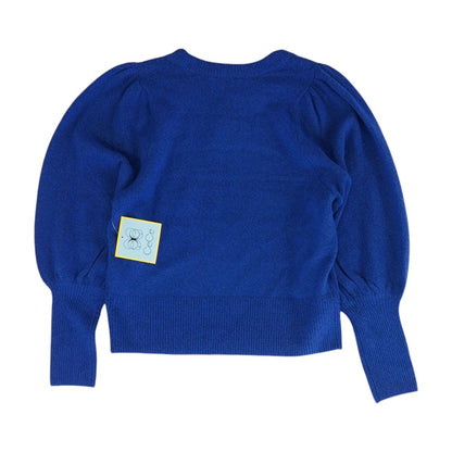 Blue Solid Crewneck Sweater