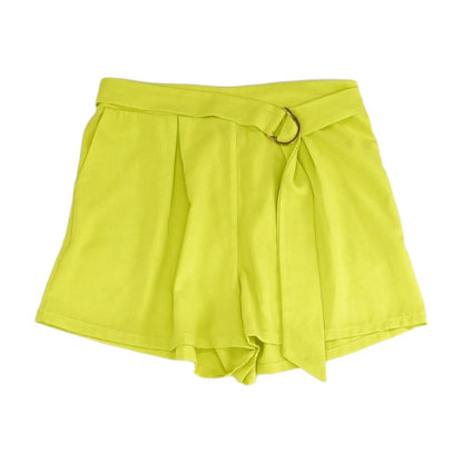 Neon Green Solid Active Shorts