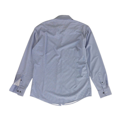 Blue Geometric Long Sleeve Button Down