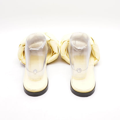 The Lido Flat Yellow Casual Slide Sandals