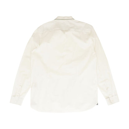 White Solid Long Sleeve Button Down