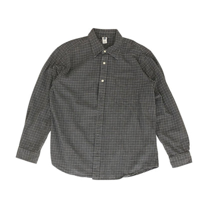 Gray Plaid Flannel Button Down