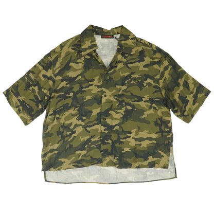 Olive Camo Short Sleeve Button Down