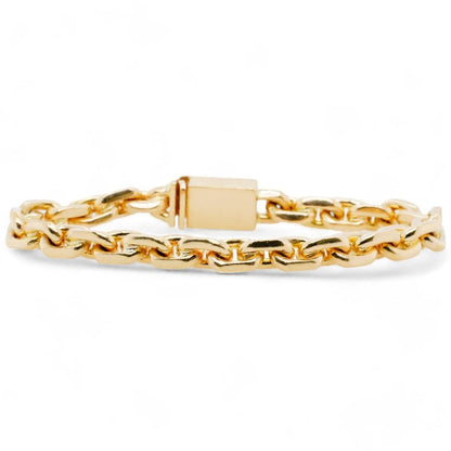 18K Gold Cable Link Chain Bracelet