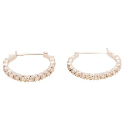 Platinum Diamond Hoop Earrings